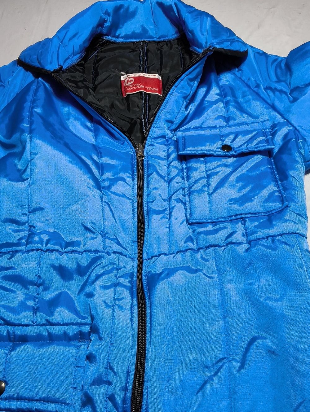 Vintage Snowmobile Suit JC Penny Blue Nylon Men’s Size Small Retro Winter Gear - Picture 9 of 12